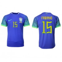 Camisa de Futebol Brasil Fabinho #15 Equipamento Secundário Mundo 2022 Manga Curta